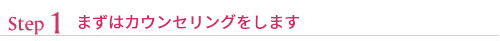 まずはカウンセリングをします